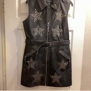 Sexy faux leather black dress